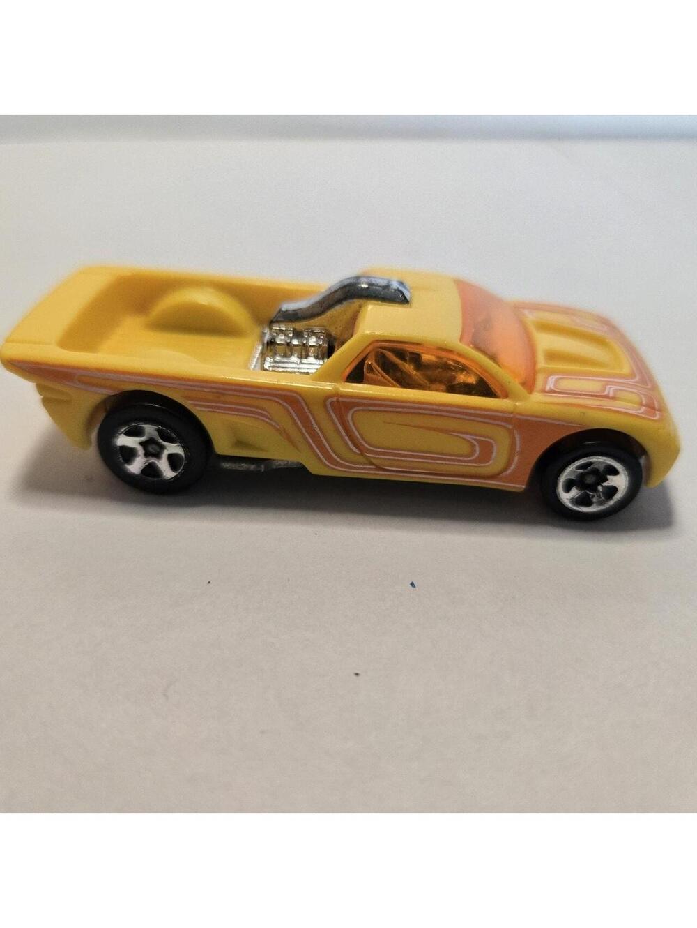 Hot Wheels Yellow Custom Pickup Truck Toy Car